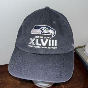 Brand 47 SEATTLE SEAHAWKS BLUE SUPERBOWL XLVIII 48 New Jersey Sloop HAT CAP OSFA